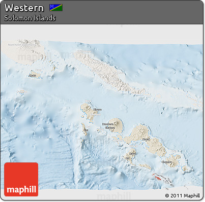 Shaded Relief 3D Map of Western, lighten