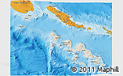 Shaded Relief 3D Map of Western, political outside