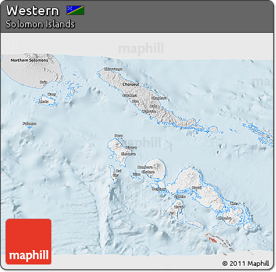 Silver Style 3D Map of Western