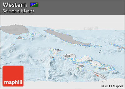 Gray Panoramic Map of Western, single color outside