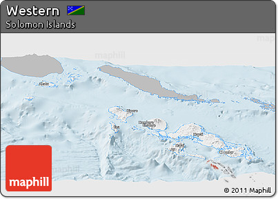 Gray Panoramic Map of Western, single color outside