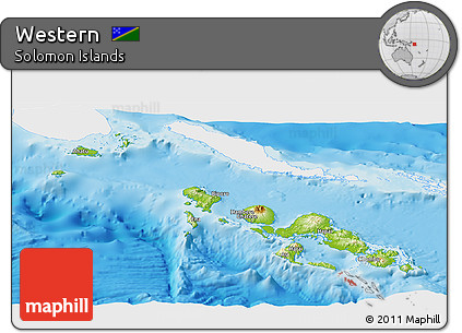 Physical Panoramic Map of Western, single color outside
