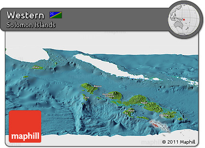 Satellite Panoramic Map of Western, single color outside