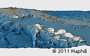 Shaded Relief Panoramic Map of Western, darken