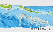 Shaded Relief Panoramic Map of Western, physical outside