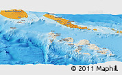 Shaded Relief Panoramic Map of Western, political outside