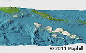 Shaded Relief Panoramic Map of Western, satellite outside