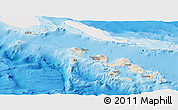 Shaded Relief Panoramic Map of Western, single color outside