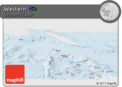 Silver Style Panoramic Map of Western, single color outside