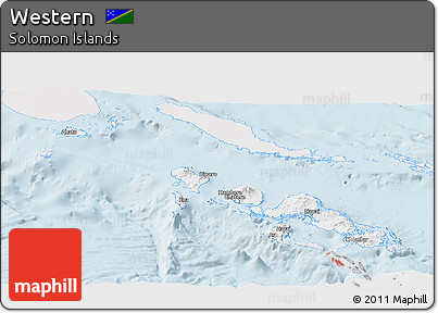 Silver Style Panoramic Map of Western, single color outside