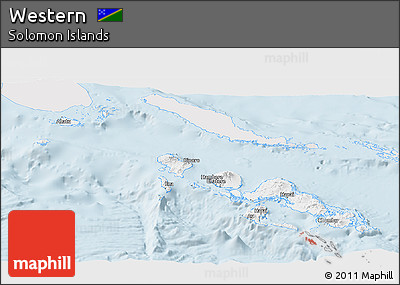Silver Style Panoramic Map of Western, single color outside