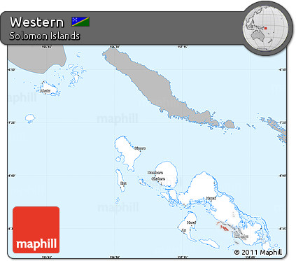 Gray Simple Map of Western, single color outside