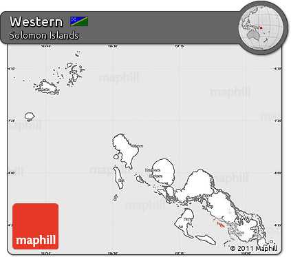 Silver Style Simple Map of Western, cropped outside