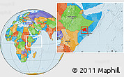 Political Location Map of Bakool, within the entire country