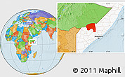 Political Location Map of Bakool, highlighted country