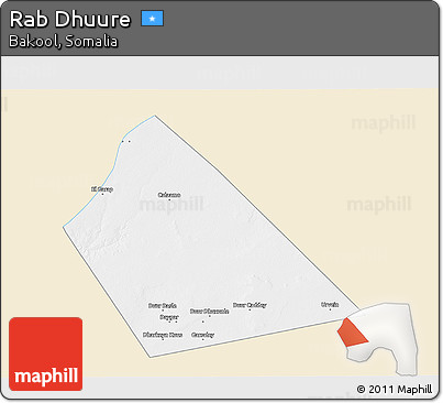Classic Style 3D Map of Rab Dhuure, single color outside