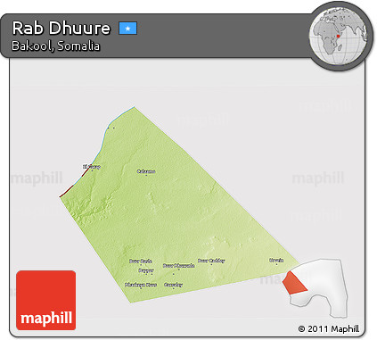 Physical 3D Map of Rab Dhuure, cropped outside