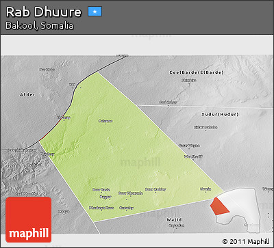 Physical 3D Map of Rab Dhuure, desaturated