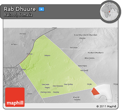 Physical 3D Map of Rab Dhuure, desaturated
