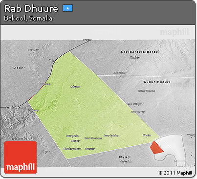Physical 3D Map of Rab Dhuure, desaturated