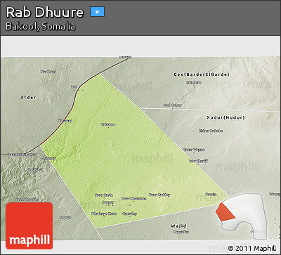 Physical 3D Map of Rab Dhuure, semi-desaturated