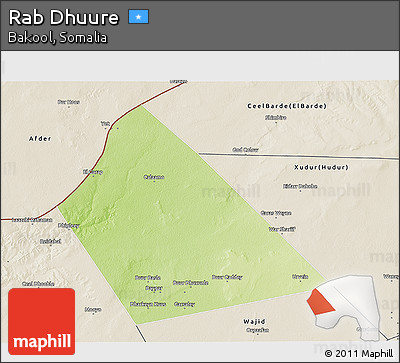 Physical 3D Map of Rab Dhuure, shaded relief outside