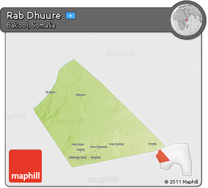 Physical 3D Map of Rab Dhuure, single color outside