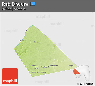 Physical 3D Map of Rab Dhuure, single color outside