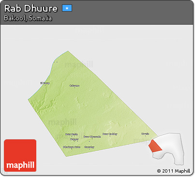 Physical 3D Map of Rab Dhuure, single color outside