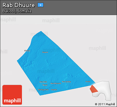 Political 3D Map of Rab Dhuure, single color outside