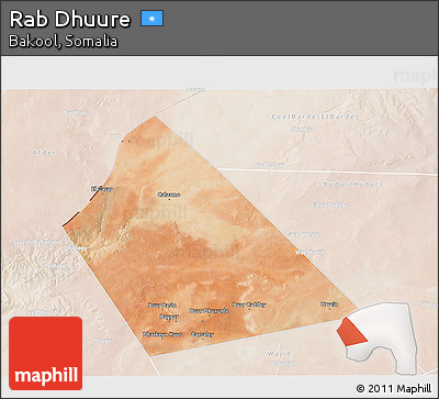 Satellite 3D Map of Rab Dhuure, lighten