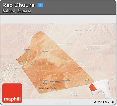 Satellite 3D Map of Rab Dhuure, lighten