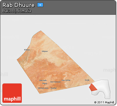 Satellite 3D Map of Rab Dhuure, single color outside
