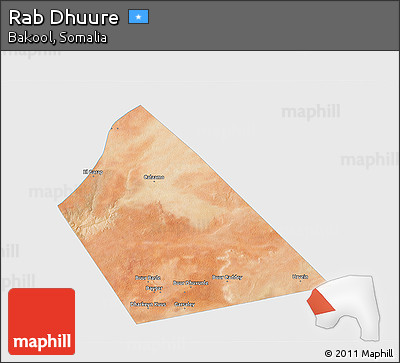 Satellite 3D Map of Rab Dhuure, single color outside