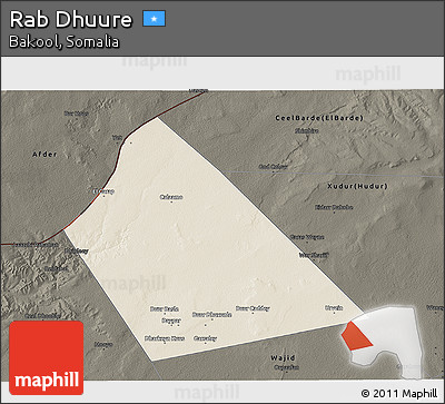 Shaded Relief 3D Map of Rab Dhuure, darken