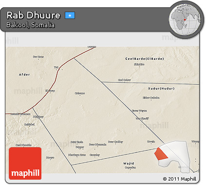 Shaded Relief 3D Map of Rab Dhuure