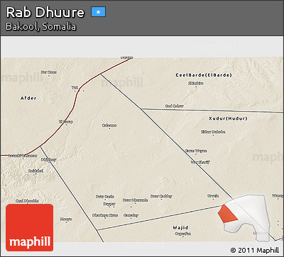 Shaded Relief 3D Map of Rab Dhuure
