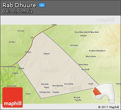 Shaded Relief 3D Map of Rab Dhuure, physical outside