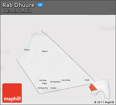 Silver Style 3D Map of Rab Dhuure, single color outside