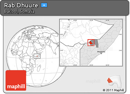 Blank Location Map of Rab Dhuure, highlighted country, highlighted parent region