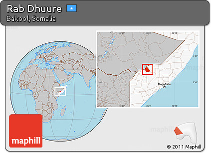 Gray Location Map of Rab Dhuure, highlighted country