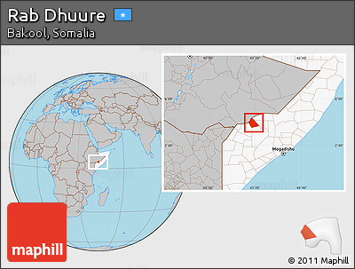 Gray Location Map of Rab Dhuure, highlighted country