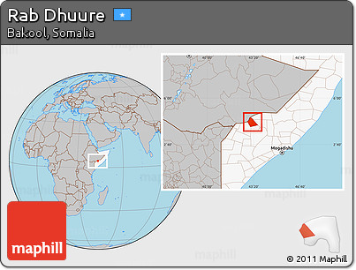 Gray Location Map of Rab Dhuure, highlighted country