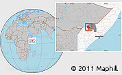 Gray Location Map of Rab Dhuure, highlighted country, highlighted parent region