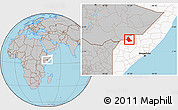 Gray Location Map of Rab Dhuure, highlighted country