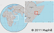 Gray Location Map of Rab Dhuure, highlighted parent region, within the entire country