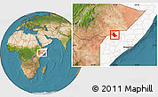 Satellite Location Map of Rab Dhuure, highlighted country