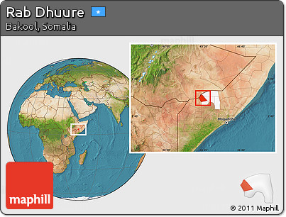 Satellite Location Map of Rab Dhuure, highlighted parent region