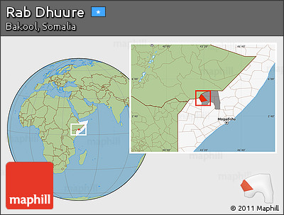 Savanna Style Location Map of Rab Dhuure, highlighted country, highlighted parent region