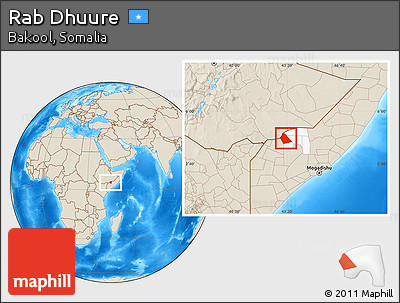 Shaded Relief Location Map of Rab Dhuure, highlighted parent region